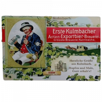 Kulmbacher Blechschild Motiv "Mann mit Bierkrug" - Stück 