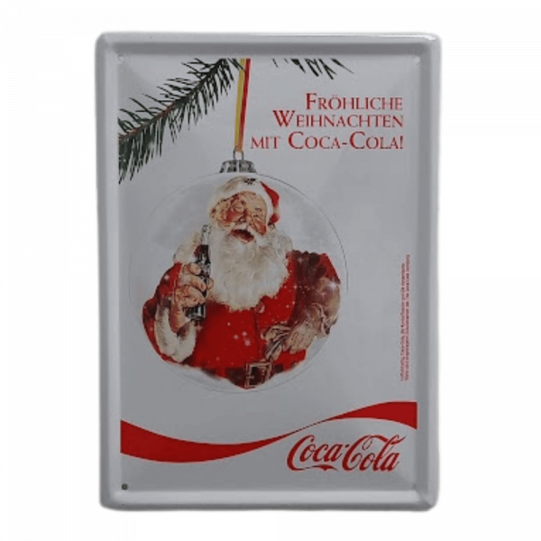 Coca Cola Blechschild Motiv Weihnachtskugel - Stück 