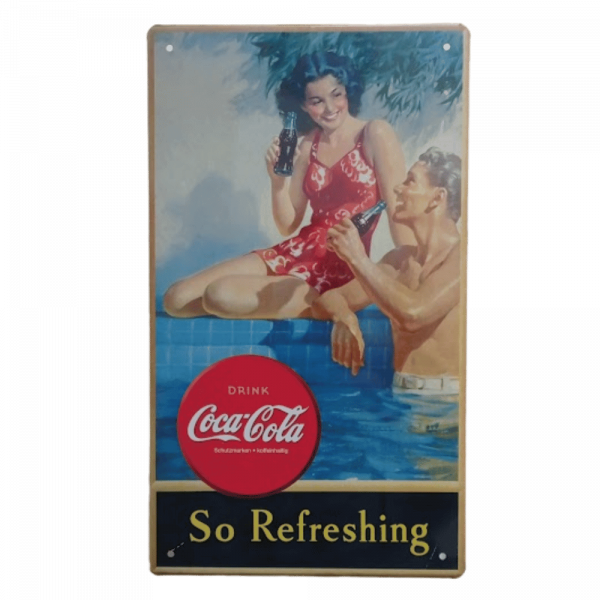 Coca Cola Blechschild Motiv "So Refreshing" - Stück