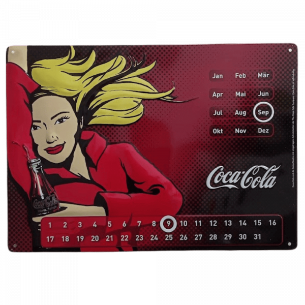 Coca Cola Blechschild als Kalender - Stück 